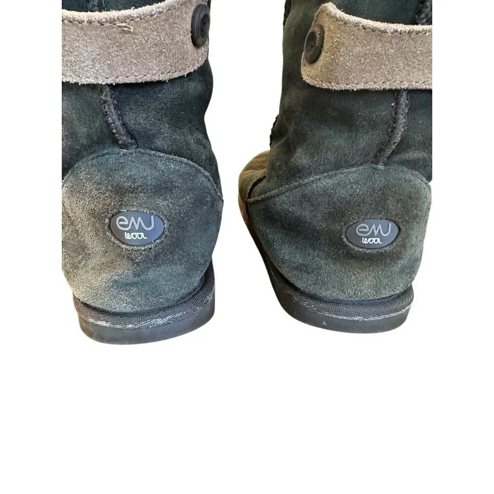 Emu Wool Women's Zoe Dark Green Merino Lined Winter Boots Sz W8 W20221‎ Suede
